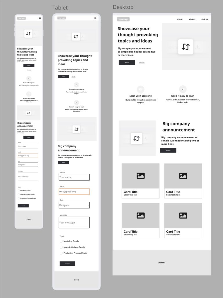 Example of a basic wireframe